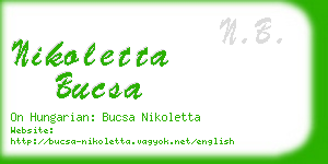 nikoletta bucsa business card